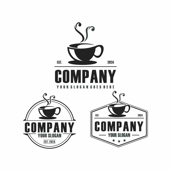 Kahve logosu, kafe logosu vektörü