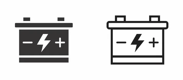 Özet çizgisi ve katı biçim vektörü olan accu simgesi