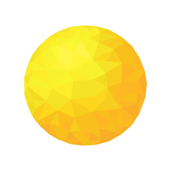 Sol poligonal. Esfera dorada partícula . — Vector de stock