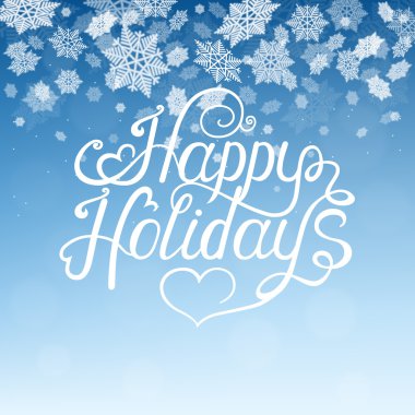 Kar taneleri ile yeni yıl ve Noel tebrik kartı.