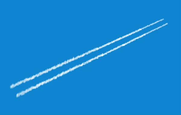 Rastreio Avião Isolado Fundo Azul Textura Branca Fumo Céu Coluna Gráficos De Vetores