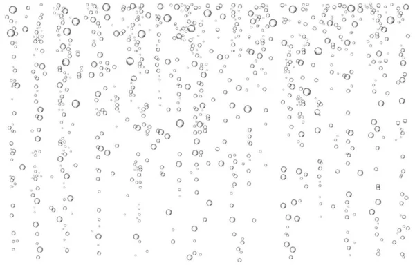 Las Burbujas Aire Oxígeno Fluyen Agua Sobre Fondo Blanco Fizzy Vectores de stock libres de derechos