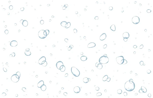 Bulles Oxygène Air Coulent Dans Eau Sur Fond Blanc Étincelles — Image vectorielle