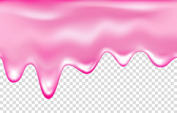 Goteando Líquido Cremoso Rosa Donut Yogur Con Mermelada Cereza Helado — Vector de stock