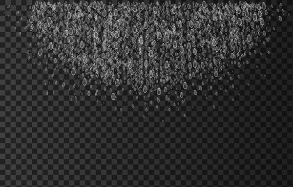 Душ Водяний Спрей Краплями Бульбашками Ізольовані Прозорому Фоні Векторний Дощ — стоковий вектор