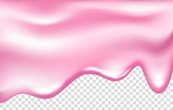 Droppande Rosa Krämig Vätska Munk Yoghurt Med Körsbärssylt Glass Munk — Stock vektor