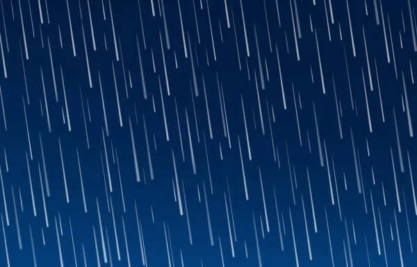 Des Gouttes Pluie Isolées Sur Fond Bleu Pluie Eau Tombante — Image vectorielle