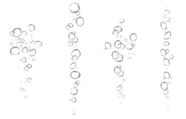 Bulles Oxygène Air Coulent Dans Eau Sur Fond Blanc Étincelles Graphismes Vectoriels