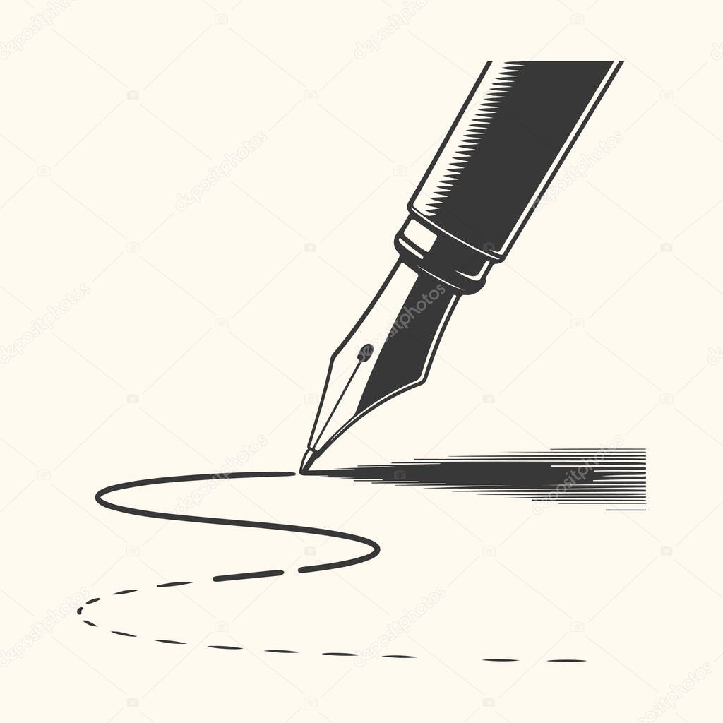 Silhouette of a black panther stalking forward, isolated on a light cream background