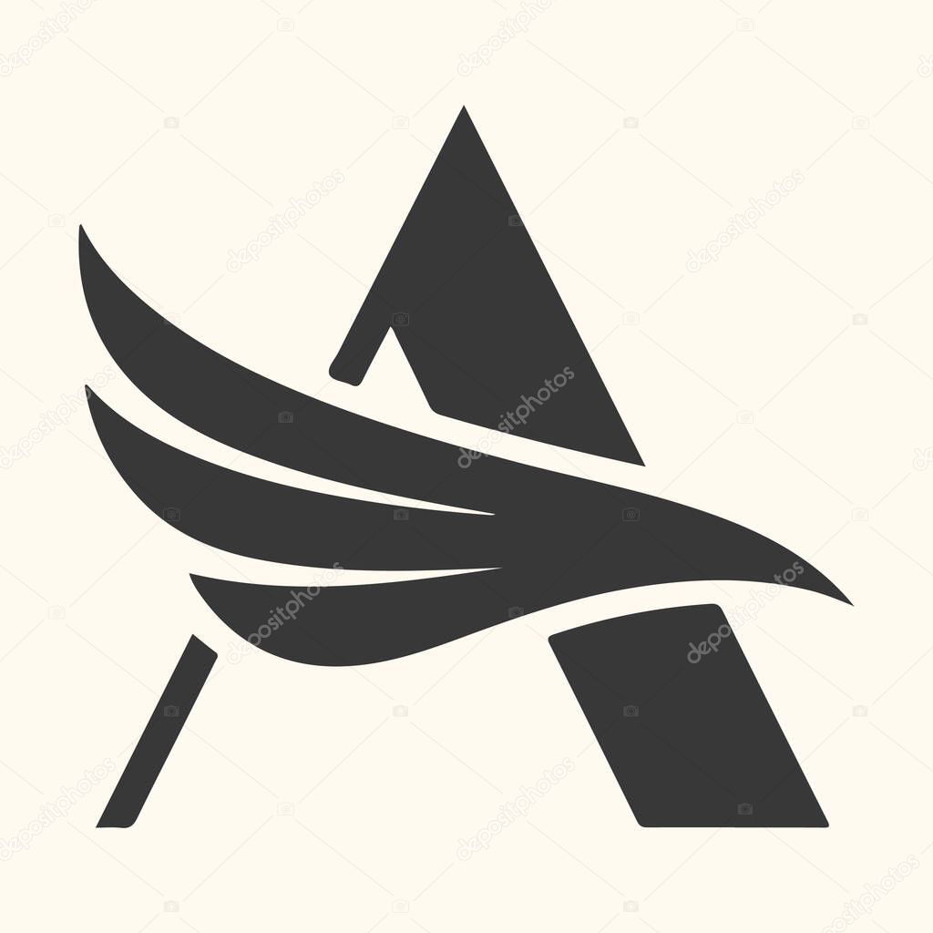 A stylized letter a with wings, representing speed, progress, and ambition