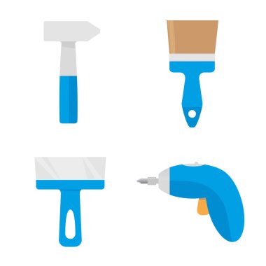 Çekiç, fırça, spatula, tornavida. 