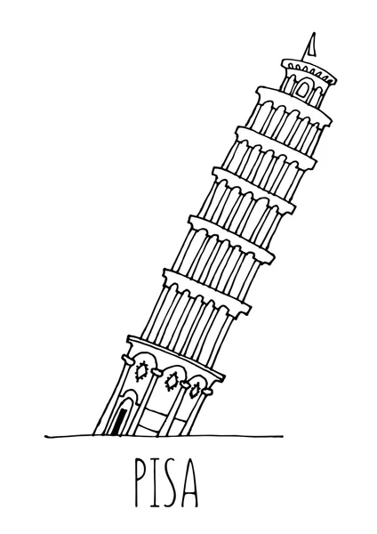 Ilustración vectorial Torre Pisa. Italia . — Vector de stock