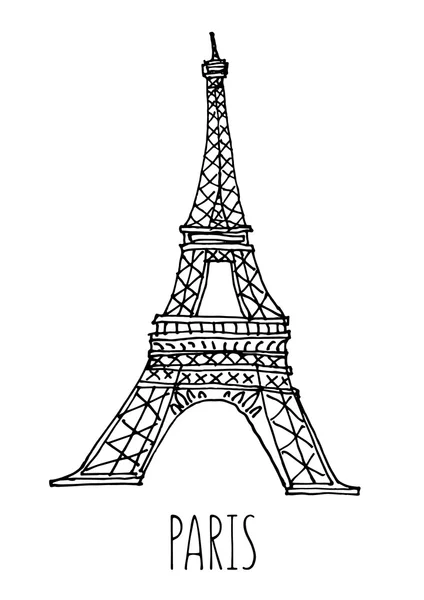 Париж, Эйфелева башня векторная иллюстрация . — стоковый вектор