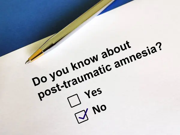 One person is answering question about post traumatic amnesia.