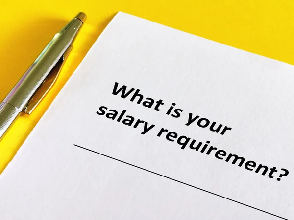 Person Answering Question Salary Requirement — Stock Photo, Image