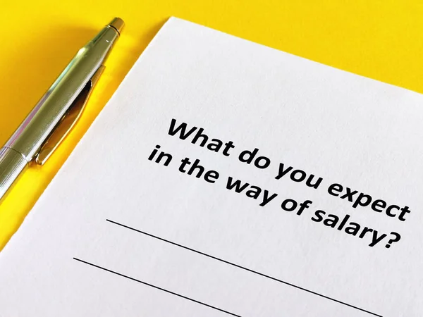 Person Answering Question His Expectation Way Salary — Stock Photo, Image