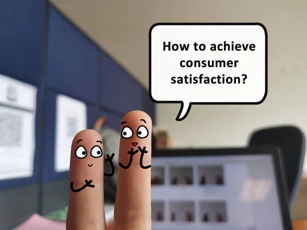 Two Fingers Decorated Two Person One Person Asking How Achieve — Stock Photo, Image