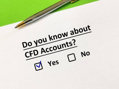 One person is answering question about trading. He knows about CFD accounts. clipart