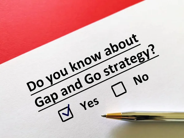 Una Persona Está Respondiendo Pregunta Sobre Comercio Sabe Estrategia Gap — Foto de Stock