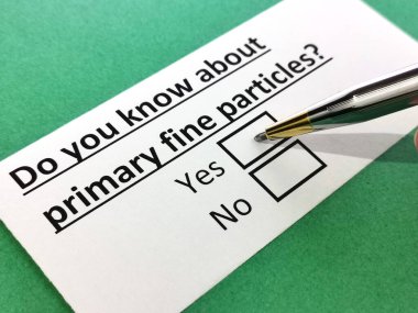 Bir kişi birincil ince parçacıklar hakkındaki soruyu cevaplıyor.