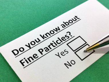 Bir kişi ince parçacıklar hakkındaki soruyu cevaplıyor..