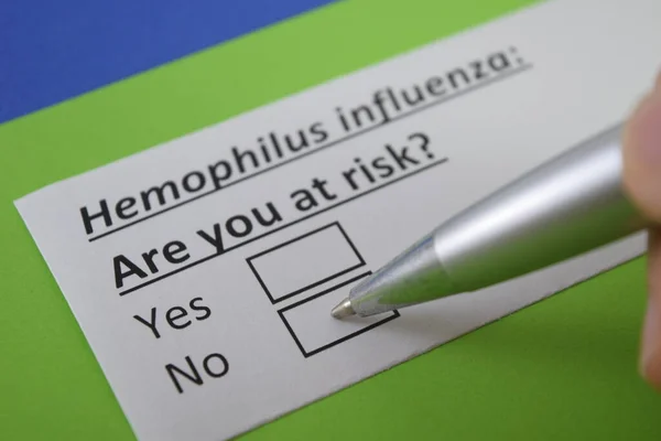 Dedo Está Respondiendo Pregunta Sobre Gripe Hemofílica — Foto de Stock