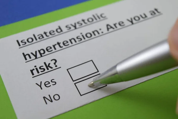 Dedo Responde Una Pregunta Sobre Hipertensión Sistólica Aislada — Foto de Stock