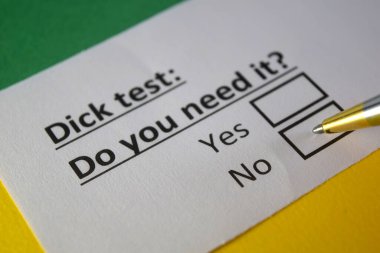 One person is answering question about dick test.