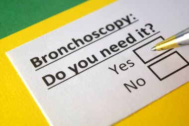 One person is answering question about bronchoscopy. clipart