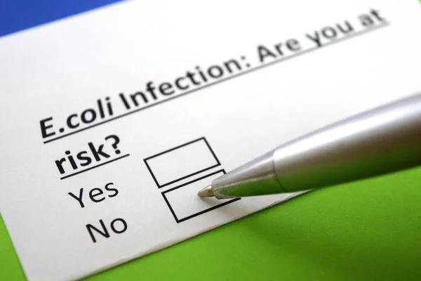 Dedo Está Respondiendo Pregunta Sobre Infección Por Coli — Foto de Stock