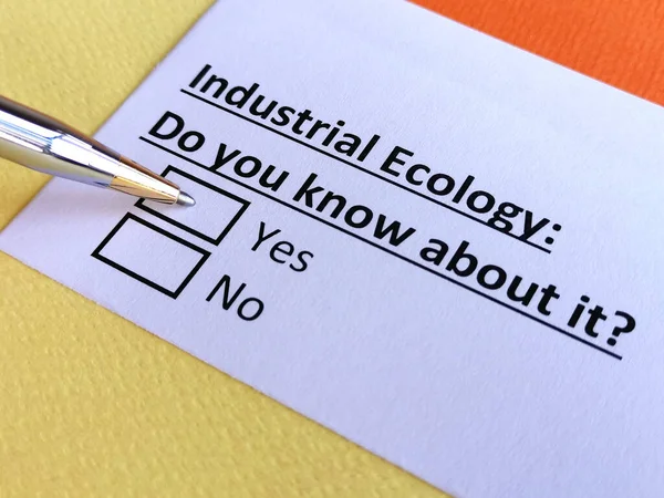 Eine Person Beantwortet Fragen Zur Industriellen Ökologie — Stockfoto