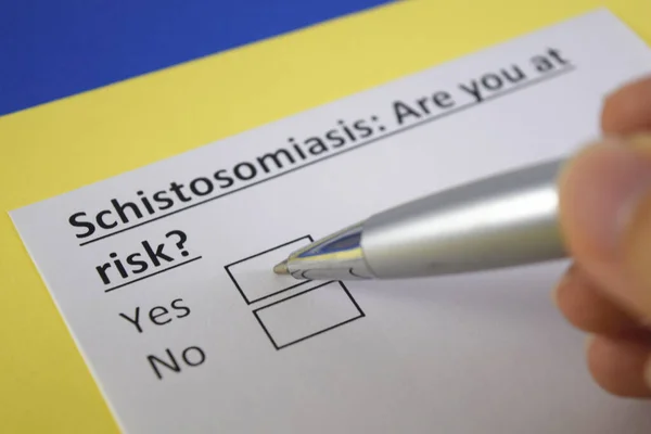 Una Persona Está Respondiendo Pregunta Sobre Esquistosomiasis — Foto de Stock