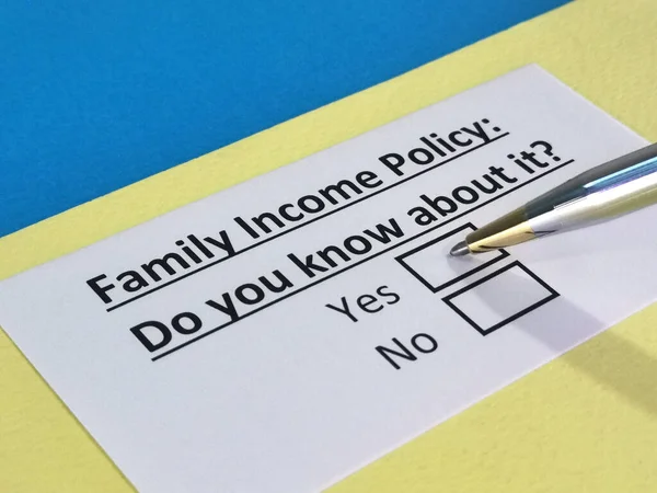 Uma Pessoa Está Respondendo Pergunta Sobre Política Renda Familiar — Fotografia de Stock