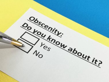 Bir kişi müstehcenlikle ilgili soruya cevap veriyor..