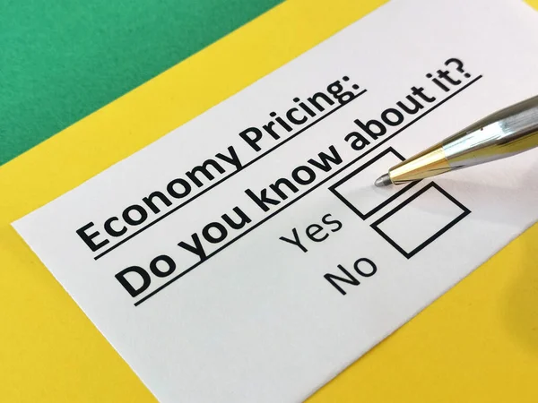 Uma Pessoa Está Respondendo Pergunta Sobre Preço Economia — Fotografia de Stock