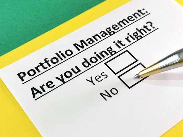 One person is answering question about portfolio management.