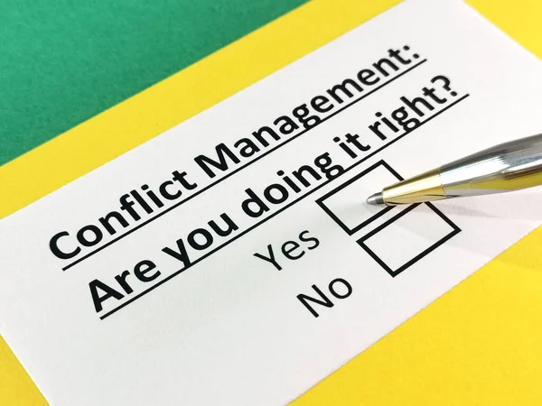 One person is answering question about conflict management.