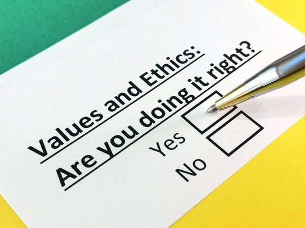 One Person Answering Question Values Ethics — Stock Photo, Image