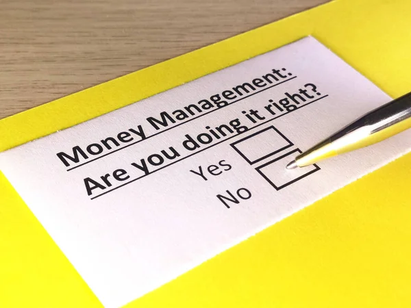 One person is answering question about money management.