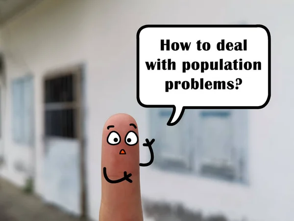 One Finger Decorated One Person Person Asking How Deal Population — Stock Photo, Image