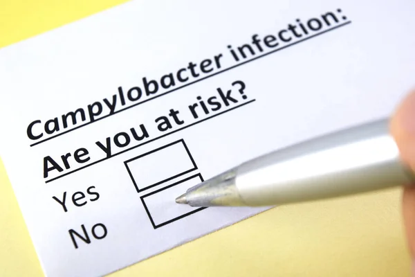 Una Persona Está Respondiendo Pregunta Sobre Infección Por Campylobacter — Foto de Stock