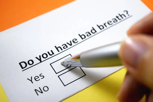 Person Answering Question Bad Breath — Stock Photo, Image