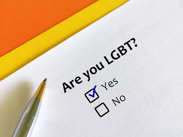 One Person Answering Question Sexual Orientation Lgbt — Stock Photo, Image