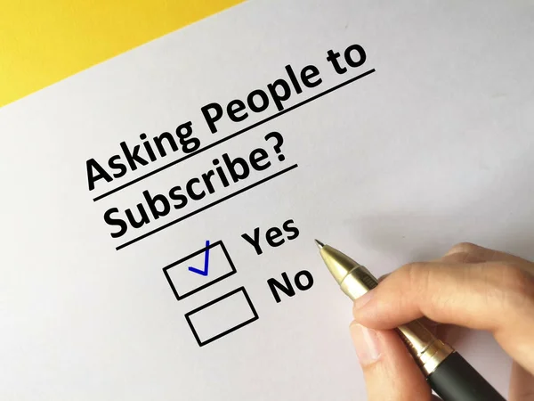 One person is answering question. He is asking people to subscribe.