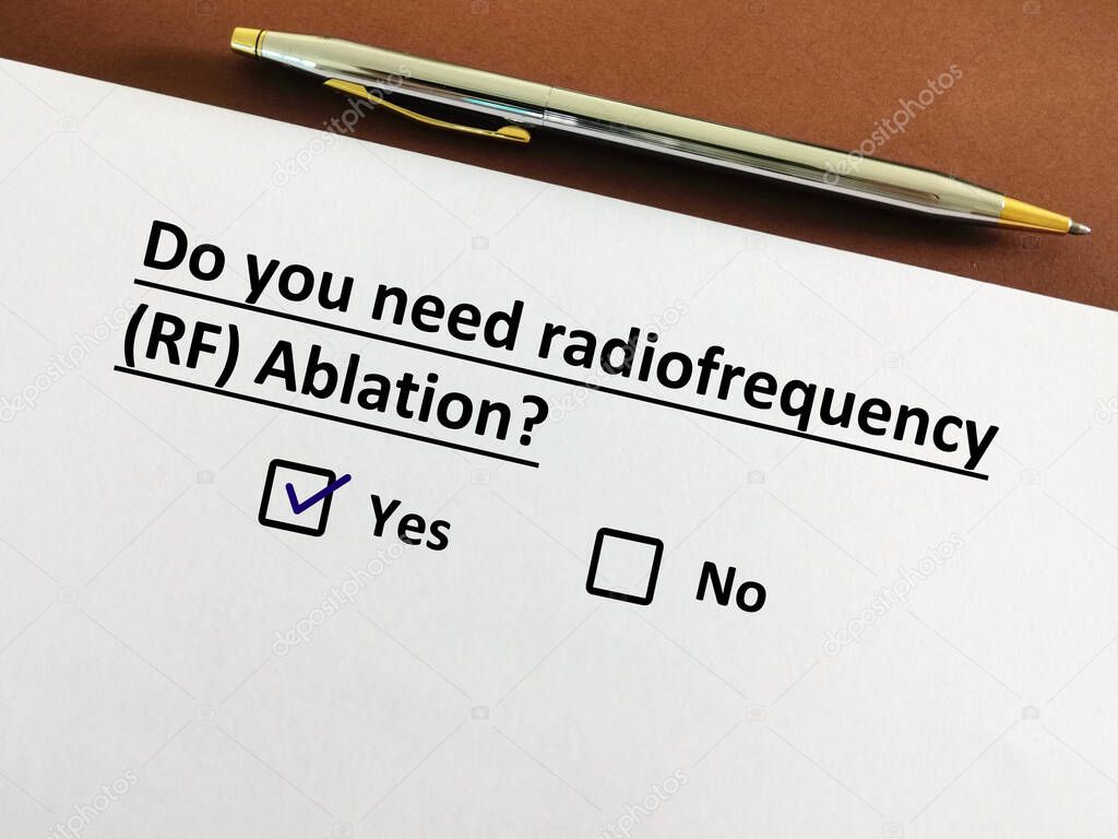 One person is answering question about radiology. He thinks he need radiofrequency (RF) ablation.