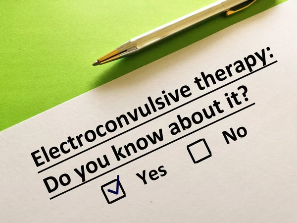 Una Persona Está Respondiendo Pregunta Sabe Terapia Electroconvulsiva —  Fotos de Stock
