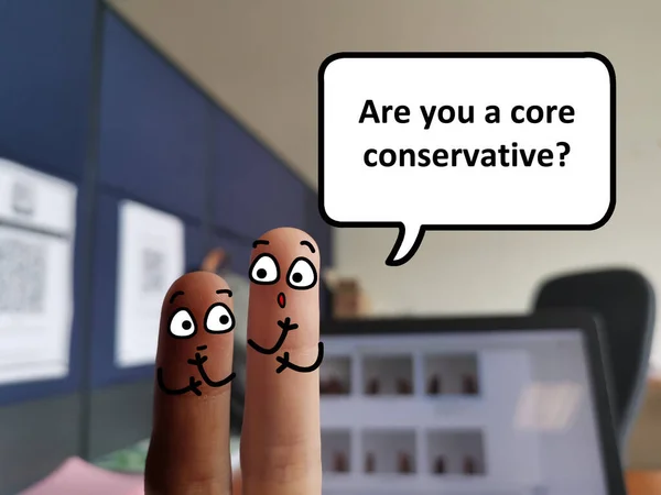 Two Fingers Decorated Two Person One Them Asking Another Core — Stock Photo, Image