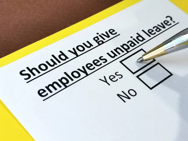 One Person Answering Question Unpaid Leave — Stock Photo, Image