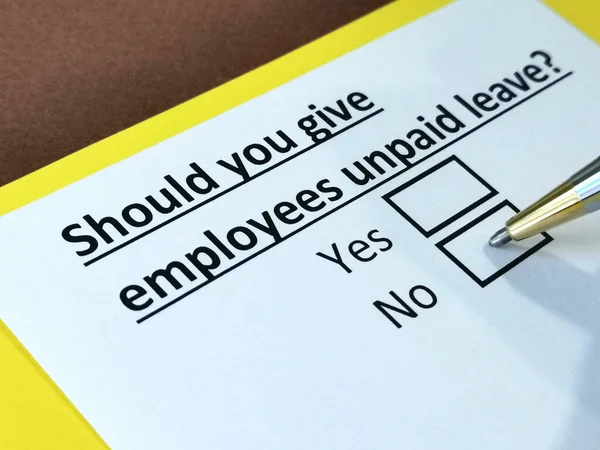 One Person Answering Question Unpaid Leave — Stock Photo, Image