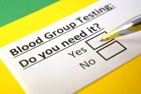 One Person Answering Question Blood Group Test Stock Photo